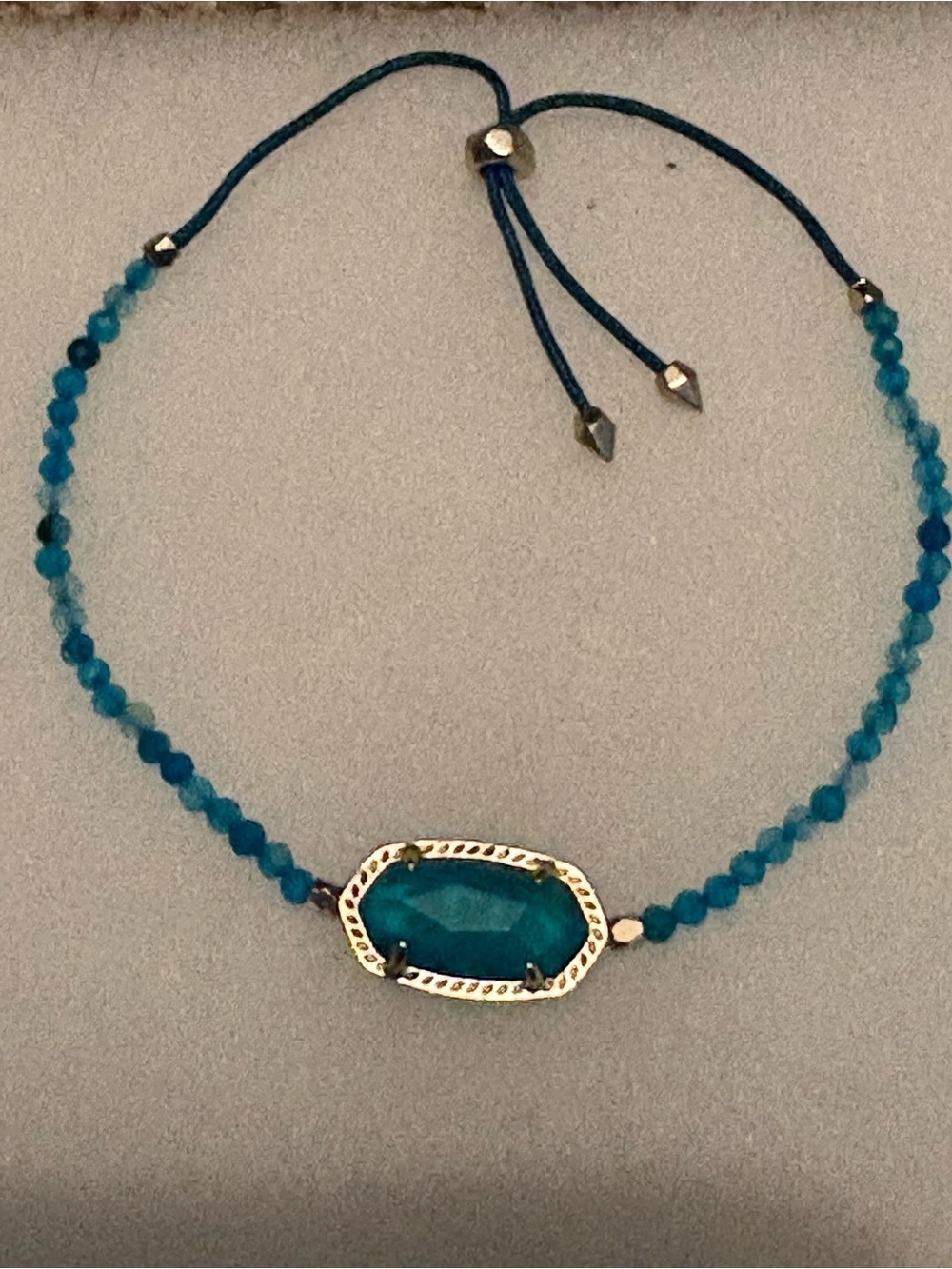 Kendra Scott Teal Beaded Bracelet with Blue Stone